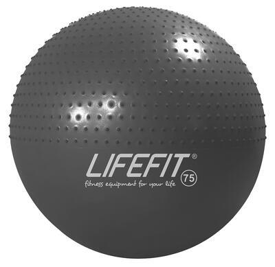 Gymnastický masážní míč LIFEFIT MASSAGE BALL 75 cm, tmavě šedá