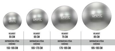 Gymnastický míč LIFEFIT ANTI-BURST 75 cm, stříbrná - 2