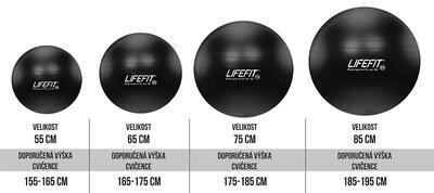 Gymnastický míč LIFEFIT ANTI-BURST 65 cm, černá - 2