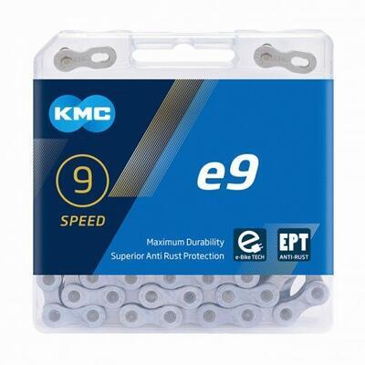 řetěz KMC e9 E-bike, EPT povrch šedý, v krabičce 136 čl. - 2