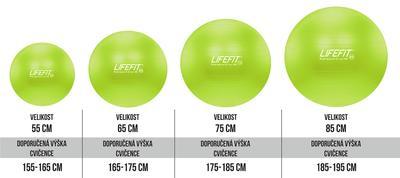Gymnastický míč LIFEFIT ANTI-BURST 85 cm, zelený, 85 cm, zelená - 2
