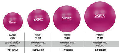 Gymnastický míč LIFEFIT ANTI-BURST 75 cm, bordó - 2
