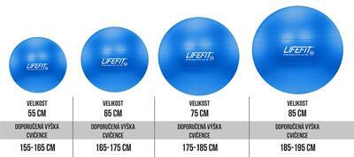 Gymnastický míč LIFEFIT ANTI-BURST 55 cm, modrá - 2